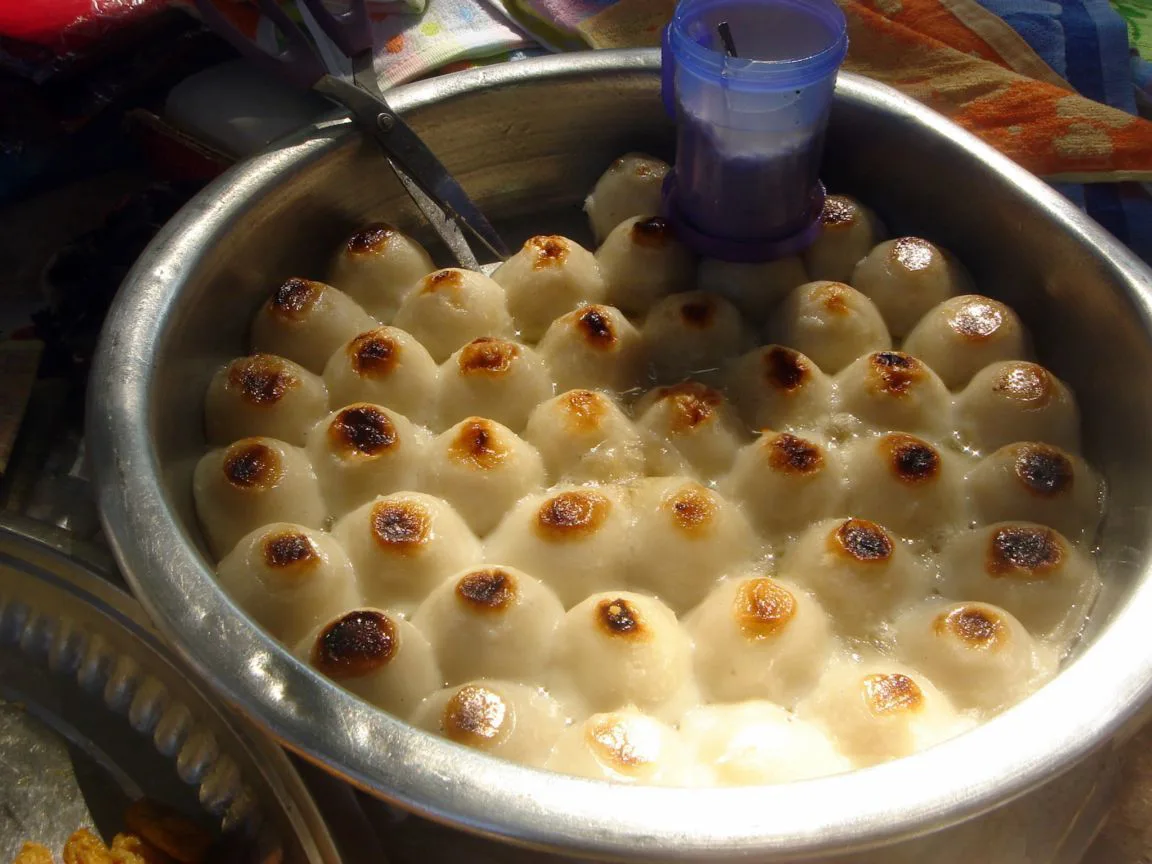 Assortment of Burmese moun sweets made with coconut and rice flour