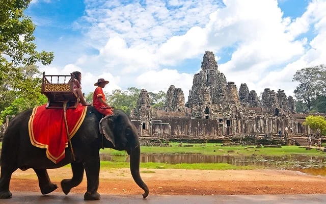 Angkor Wat temple near Siem Reap at sunrise