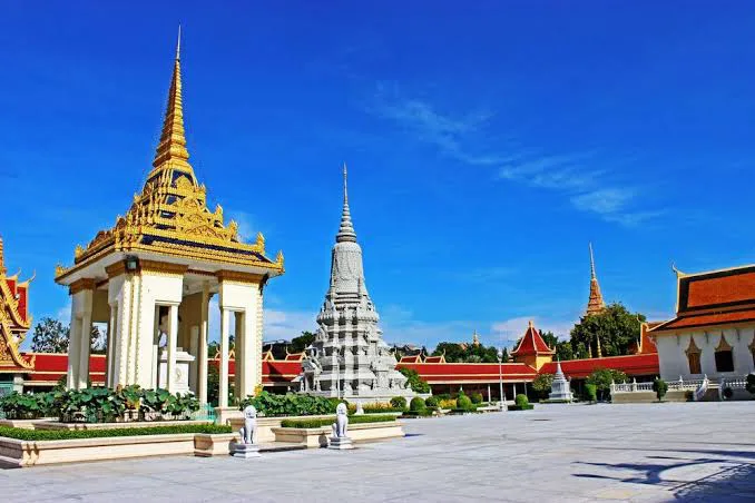 Royal Palace area in Phnom Penh Cambodia