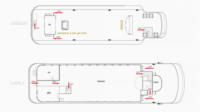 Hermes Cruise Deckplan Sundeck And Deck 3