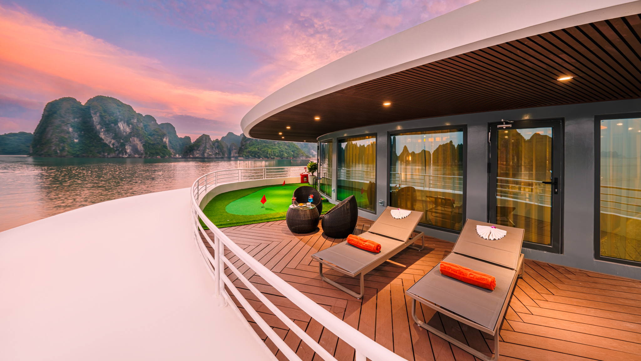 Relaxing on the huge Private Sundeck