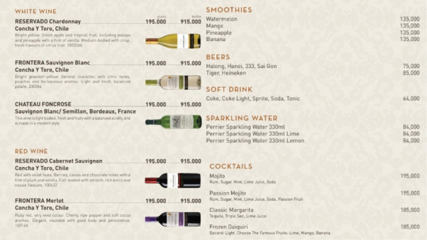 Drink Menu