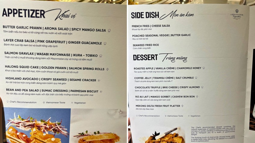 The Menu for Dinner