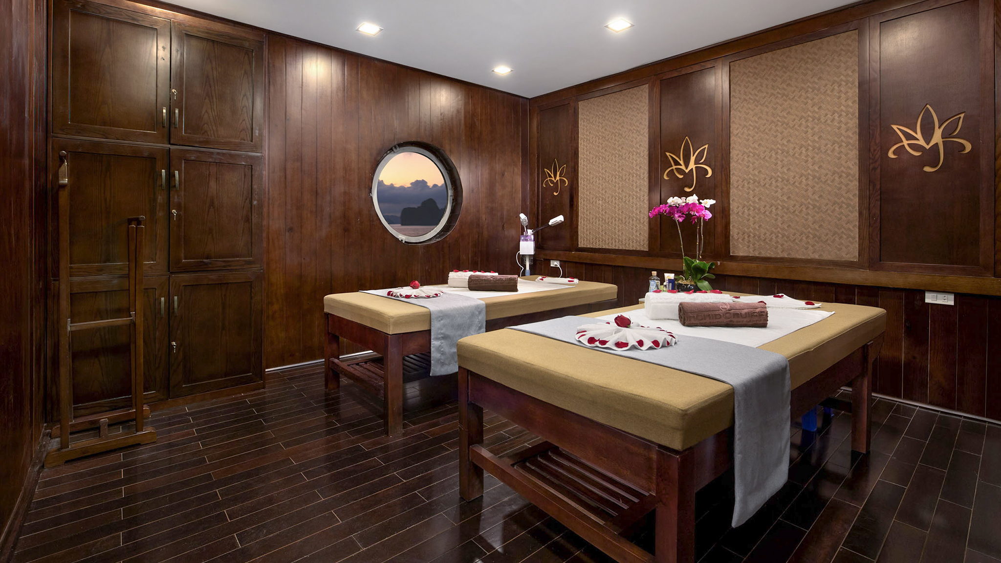 Private spa room offers an ideal setting for muscle relaxation and body treatments.