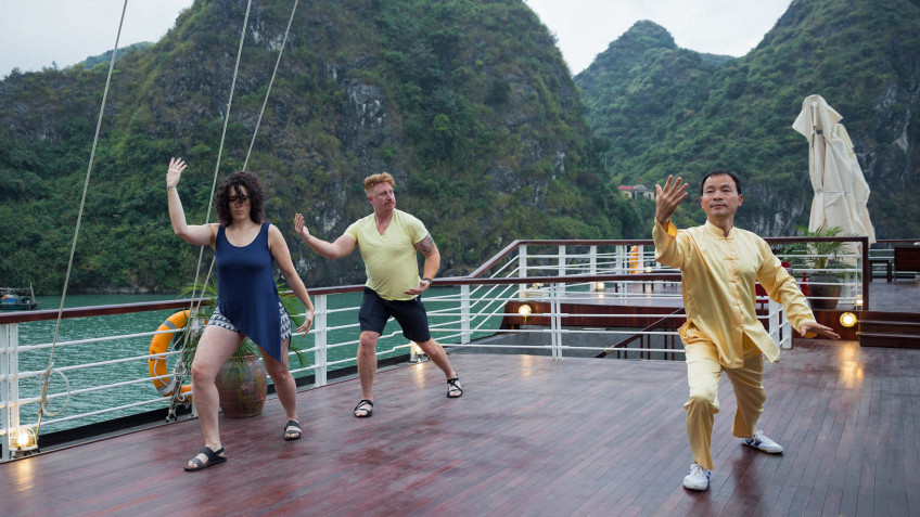 Refresh body in early Tai Chi class