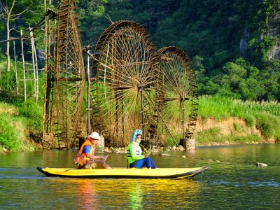 Panoramic view of Pu Luong Nature Reserve terraced rice fields